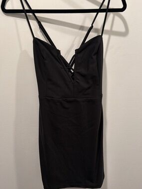 Lulus Black Strappy V-Neck Bodycon Dress - Women